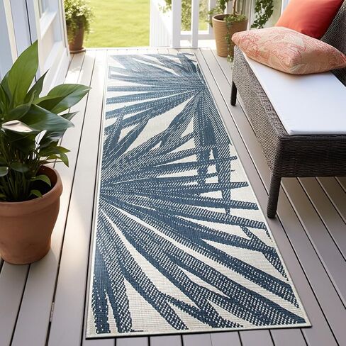 Rugshop Tropical Leaves Nature Inspired Indoor/Outdoor Runer Rug 2' x 7' Green in Saudi Arabia