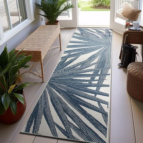 Rugshop Tropical Leaves Nature Inspired Indoor/Outdoor Runer Rug 2' x 7' Green in Saudi Arabia