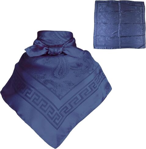 35x35 Inch Jacquard Silk Scarf for Women & Men, Large Square Head Scarf, Hair Scarf for Neck Cowboy Wild Rugged Style in Saudi Arabia