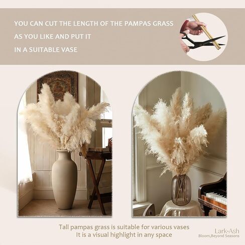 45pcs 42"inch Pampas Grass Decor Tall, Large pompas Grass,Tall Pampas Grass for Floor Vase,Wedding, Party,Farmhouse, Boho Home Decor in Kuwait