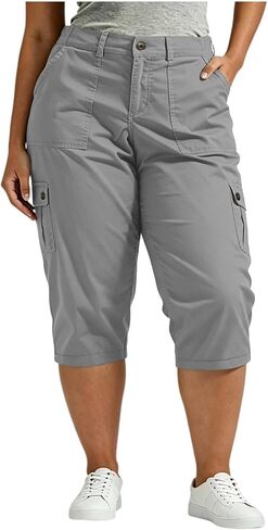 Plus Size Cargo Capris for Women Relaxed Fit Pants Lightweight Casual Summer Cropped Pant for Travel Hiking Running in Saudi Arabia