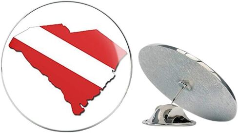 South Carolina Shaped Scuba Dive Flag (Diving sc) Metal 0.75" Lapel Hat Pin Tie Tack Pinback in Saudi Arabia