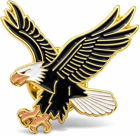 دبوس طية صدر السترة من المينا الناعم على شكل نسر - إكسسوار بروش للحياة البرية من Majestic Bird للسترات والحقائب والقبعات والحرف اليدوية in Kuwait