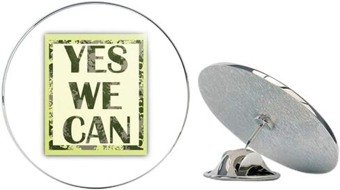 Yes We Can Military Slogan Round Metal 0.75" Lapel Pin Hat Shirt Pin Tie Tack Pinback in Saudi Arabia
