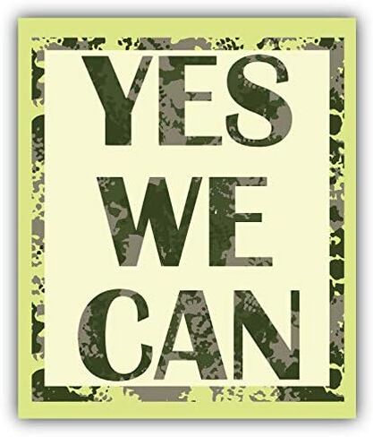 Yes We Can Military Slogan Round Metal 0.75" Lapel Pin Hat Shirt Pin Tie Tack Pinback in Saudi Arabia
