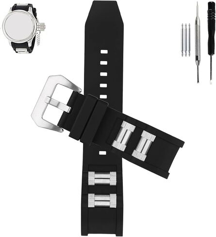 Rubber Strap Replacement Compatible with Invicta Russian Diver 26mm Watch band Black Rubber Compatible with Invicta 1959 17945 1201 1242 1805 1845 1595Watch Strap with Steel Insert in Saudi Arabia