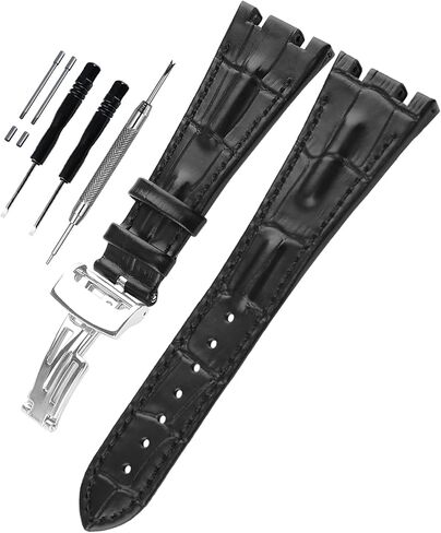 28mm Watch Strap Compatible with Audemars Piguet AP Royal Oak Offshore 15703(Men's style) 15710 26170 26176 26237 26470 26703 Leather Band Replacement for men wirst watchband and women Bracelet in Kuwait