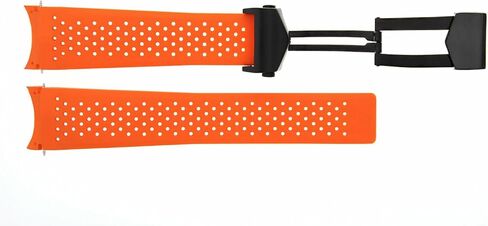 Ewatchparts 22mm Rubber Strap Compatible With Tag Heuer Carrera Calibre 1 5 7 36 Deployment Clasp Orange in Saudi Arabia