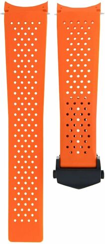 Ewatchparts 22mm Rubber Strap Compatible With Tag Heuer Carrera Calibre 1 5 7 36 Deployment Clasp Orange in Saudi Arabia