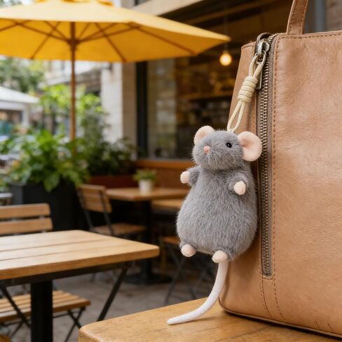 Cute Plush Fancy Rat Charm – Funny Stuffed Animals Mouse Backpack Pendant, Backpack Accessories for Women Girls Boys Handbag as Christmas Graduation Birthday Party Gifts (Grey) in Kuwait