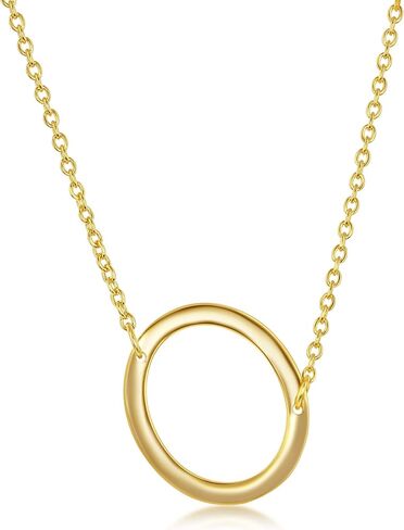 Dainty Sideways Initial Necklace for Women – Sterling Silver or 14K Gold Plated 20mm Alphabet Letter Pendant in Kuwait