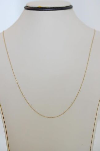 14K Solid Yellow Gold Dainty Singapore 0.5mm Twisted Cable Chain 18 inch Spring Clasp in Saudi Arabia
