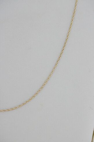 14K Solid Yellow Gold Dainty Singapore 0.5mm Twisted Cable Chain 18 inch Spring Clasp in Saudi Arabia