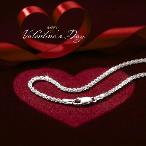 DSS 925 Sterling Silver Necklace for Women, Lobster Claw Clasps, Sterling Silver Chain, Italian Jewelry for Women - Made in Italy in Kuwait
