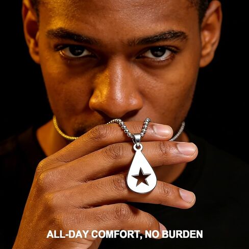 AICase Guitar Pick Star Ball Chain Conan Necklace Gray Shirt Vinyl Outfit Stickers Solid Stainless Ball Chain Music Inspired Gift Jewellery_1 in Saudi Arabia