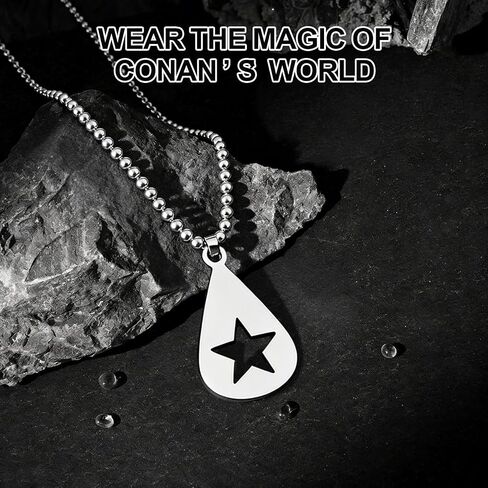 AICase Guitar Pick Star Ball Chain Conan Necklace Gray Shirt Vinyl Outfit Stickers Solid Stainless Ball Chain Music Inspired Gift Jewellery_1 in Saudi Arabia