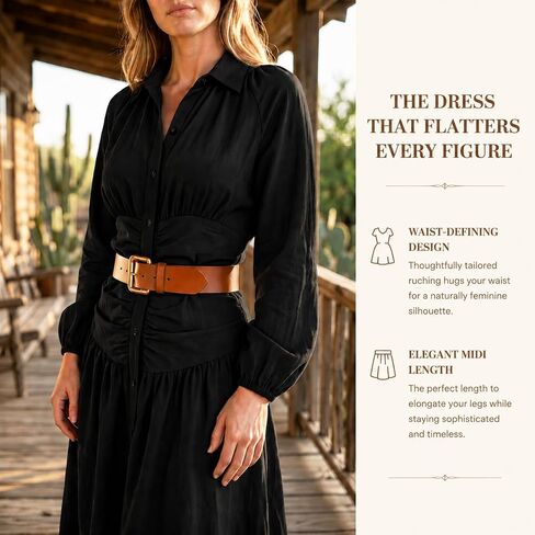 Summer Women's Long Sleeve Button Front Maxi Dress Asymmetrical Ruched Country Concert Western Cowgirl Flowy Dresses in Kuwait
