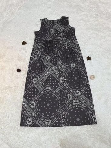 Women's Fashion Casual Elegant Resort Bohemian Style Random Print Pocket Vest Midi Dress in Kuwait