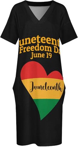 Juneteenth Freedom Day African American Women's Plus Size Dresses Summer T-Shirt Dress in Saudi Arabia