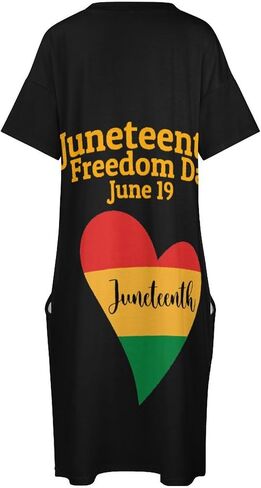 Juneteenth Freedom Day African American Women's Plus Size Dresses Summer T-Shirt Dress in Saudi Arabia