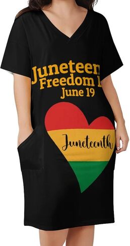 Juneteenth Freedom Day African American Women's Plus Size Dresses Summer T-Shirt Dress in Saudi Arabia