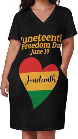 Juneteenth Freedom Day African American Women's Plus Size Dresses Summer T-Shirt Dress in Saudi Arabia