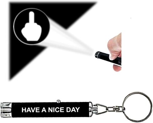 Vinylcation Funny Middle Finger Keychain LED Light - Projects Middle Finger Image - Novelty Gag Gift for Adults, Funny Prank Gift, White Elephant & Coworker Gift in Saudi Arabia