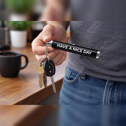 Vinylcation Funny Middle Finger Keychain LED Light - Projects Middle Finger Image - Novelty Gag Gift for Adults, Funny Prank Gift, White Elephant & Coworker Gift in Saudi Arabia