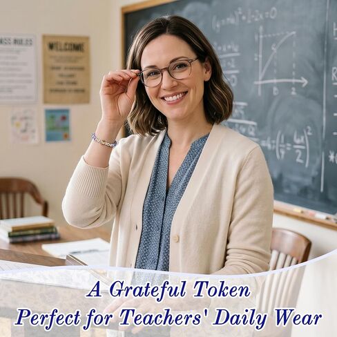 Sereney Teacher Appreciation Gifts for Women,Teacher Week Bracelet Appreciation Day Thank You Gifts,TEACH Charm Blue and White Porcelain Beads Bracelets Daily Wear Jewelry as End of Year Teachers Gift in Kuwait