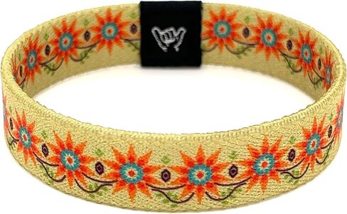 Hang Loose Bands - Southwestern Bracelet for Men, Women & Teens - Comfy Tribal Print and Boho - Western Style Reversible Wristband - Marysol | Medium: 7.5" (for large wrists) in Saudi Arabia