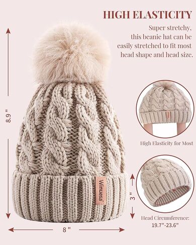 3 PCS Womens Beanie with Pom Pom, Knit Beanie Hats for Women Winter and Fall, Cute Warm Winter Hats for Ladies, Fashionable Skull Cap Beanies for Cold Weather-001 in Saudi Arabia