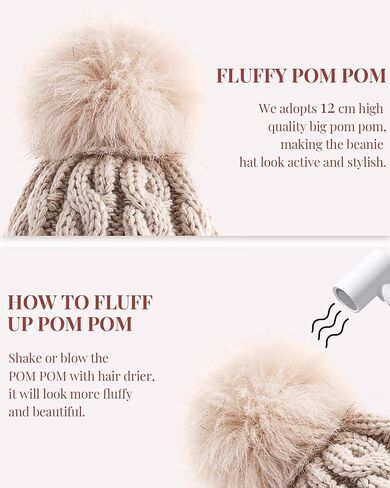 3 PCS Womens Beanie with Pom Pom, Knit Beanie Hats for Women Winter and Fall, Cute Warm Winter Hats for Ladies, Fashionable Skull Cap Beanies for Cold Weather-001 in Saudi Arabia