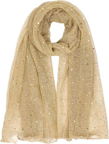 Women Sequin Scarf Summer Mesh Sheer Scarf Shimmering Beach Scarves Long Shinny Shawl Wrap hijab for Evening Dresses in Saudi Arabia