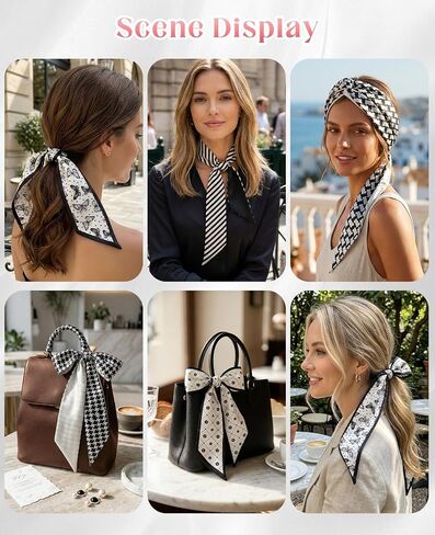 11 Pack Fashion Purse Scarf for Handbags, Cute Bag Scarves Multifunctional Neck Scarves for Hair Neck Wrist Purse Accessories in Saudi Arabia