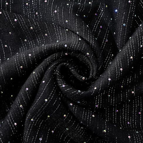 32 '' Rhinestone Head Scarf for Women, Square Black Bandana Black Breathable Glitter Headscarf 90s Scarf Top Shawl Wraps in Saudi Arabia
