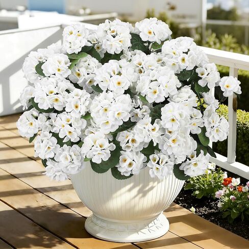 Ouddy Decor Artificial Geranium Flowers for Outdoors, Fake Silk Flowers UV Resistant Faux Geraniums for Vase Planter Garden Patio Balcony Porch Indoor Outdoor Spring Summer Home Decor, 6 Pcs Red in Saudi Arabia