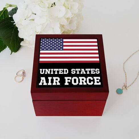 CafePress United States Air Force Memory Keepsake Jewelry Box, 5"x5"x3.75" in Kuwait