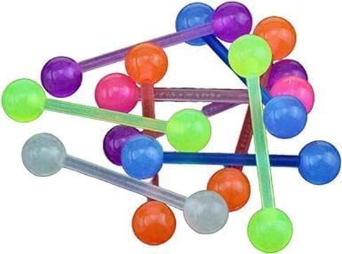 20Pcs Colorful Flexible Silicone Tongue Nipple Stud Bar Ring Barbell Piercing Body Jewelry Piercing Jewelry Body Piercing Barbell, Colorful Flexible Silicone Tongue Nipple Stud Bar Ring, 20 Pieces in Saudi Arabia