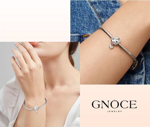 GNOCE Love Little Engravable Charm S925 Sterling Silver Bead Charm Fit Bracelet/Necklace for Women Wife/Jewelry Gift in Kuwait