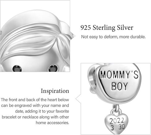 GNOCE Love Little Engravable Charm S925 Sterling Silver Bead Charm Fit Bracelet/Necklace for Women Wife/Jewelry Gift in Kuwait