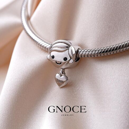 GNOCE Love Little Engravable Charm S925 Sterling Silver Bead Charm Fit Bracelet/Necklace for Women Wife/Jewelry Gift in Kuwait