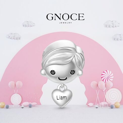 GNOCE Love Little Engravable Charm S925 Sterling Silver Bead Charm Fit Bracelet/Necklace for Women Wife/Jewelry Gift in Kuwait