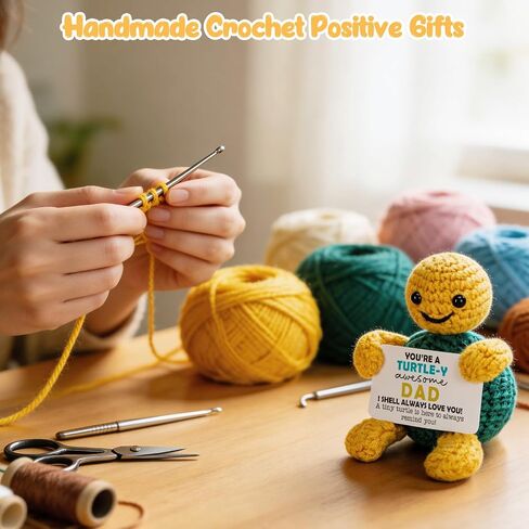 Christmas Turtle Dad Gifts from Daughter Son, Stocking Stuffers Birthday I Love You Gift for Father Daddy Stepdad Bonus New Dad Father in Law Best Dads Ever Present Handmade Emotional Crochet Animals in Kuwait