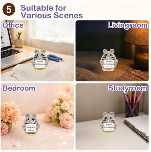 Positive Crochet Mouse Animals with 30 Swappable Affirmation Cards Fathers Day Teacher Coworkers Appreciation Gifts - Handmade Birthday Gifts for Women Men Her Him Mom Dad Cute Decor in Saudi Arabia