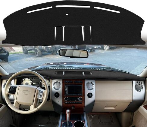 حصيرة غلاف DASH مخصصة ل Ford Expedition مع دائرة لوحة مستشعرات الخفيفة Pad Pad Protector K318 (أسود) in Kuwait