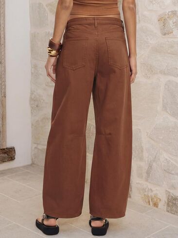 ANRABESS Women's Wide Leg Barrel Jeans | Mid Rise Ankle Length Denim Pants,Going Out Y2K Streetwear,Casual Baggy Relaxed Fit Boyfriend Style,Fall Spring in Kuwait
