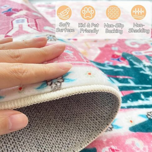 Washable 2x5 Hallway Runner Rug, Non-Slip Low Pile Cozy Kitchen Runner Rug, Pink Boho Vintage Tropical Tiger Rug, Ultra Soft, Stain Resistant, Pet & Kid Friendly Rugs for Bedroom Bathroom Laundry Room in Kuwait