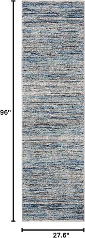 SAFAVIEH Galaxy Collection Runner Rug - 2'3" x 8', Blue & Grey, Modern Design, Non-Shedding & Easy Care, Ideal for High Traffic Areas in Living Room, Bedroom (GAL113M) in Kuwait