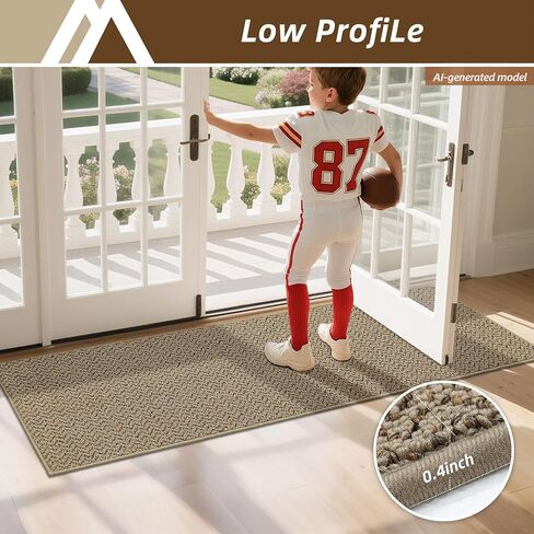 COSY HOMEER Hallway Runner Rug 2'x8' Non Slip Washable Entryway Runner Rugs Absorbent Stain Resistant Carpet Rug Runners for Hallways,Entrance and Laundry Room,Taupe in Kuwait