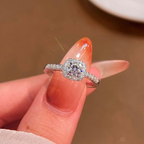 1 PC Moissanite 0.5ct Classic Square Pack Engagement Ring Promise Eternity Ring for Women Wedding Rings Jewelry Gift Friendship Promise Fashion Jewelry Fine Valentine's Day Gifts in Kuwait